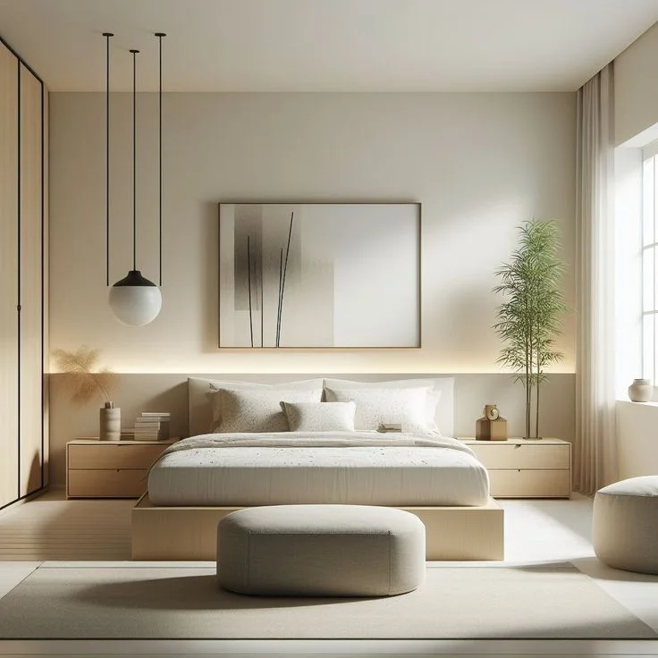 Dhomë gjumi me dizajn minimalist